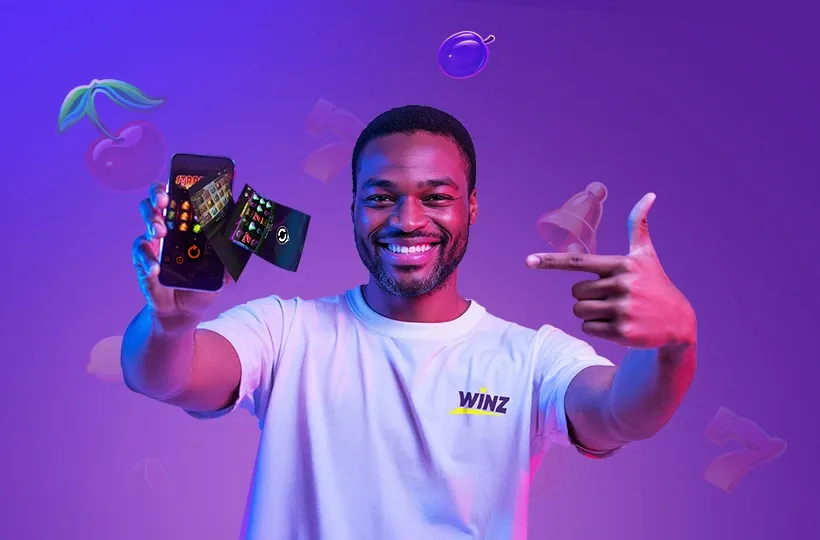 Winz mobiel casino op een smartphone
